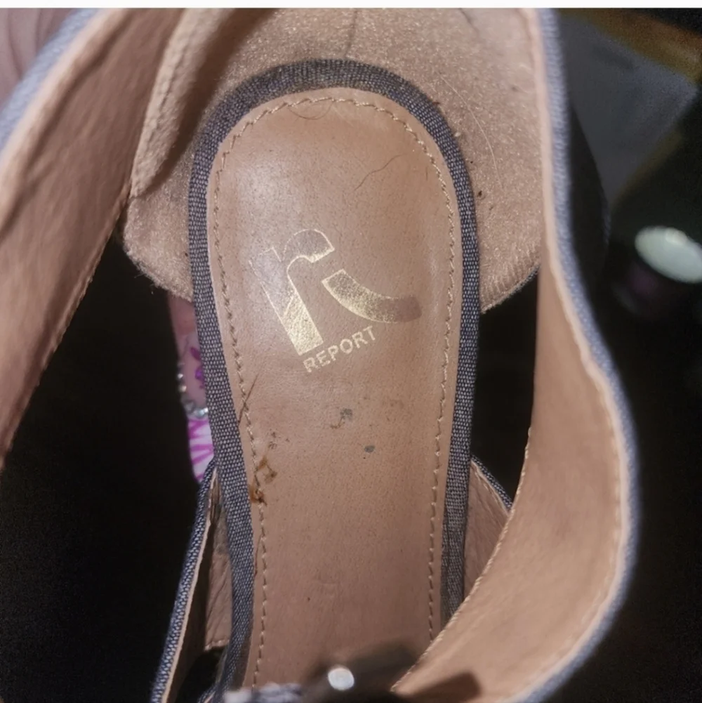 Report size 9 denim wedge sandal